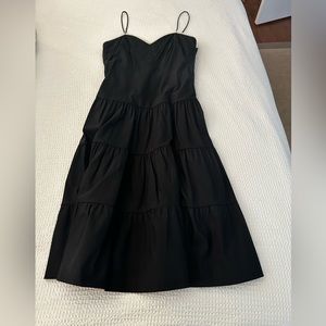 Black tiered lined midi Tibi Dress SZ 4